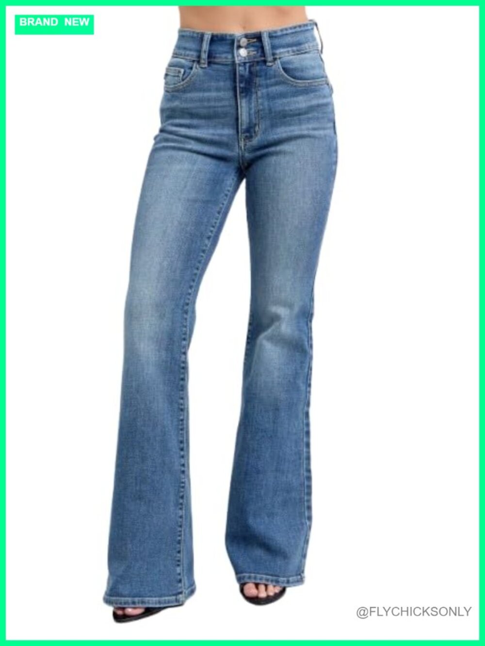 High-Waisted Flare Jeans with Tint – Classic, Comfortable, and Stylish Denim
